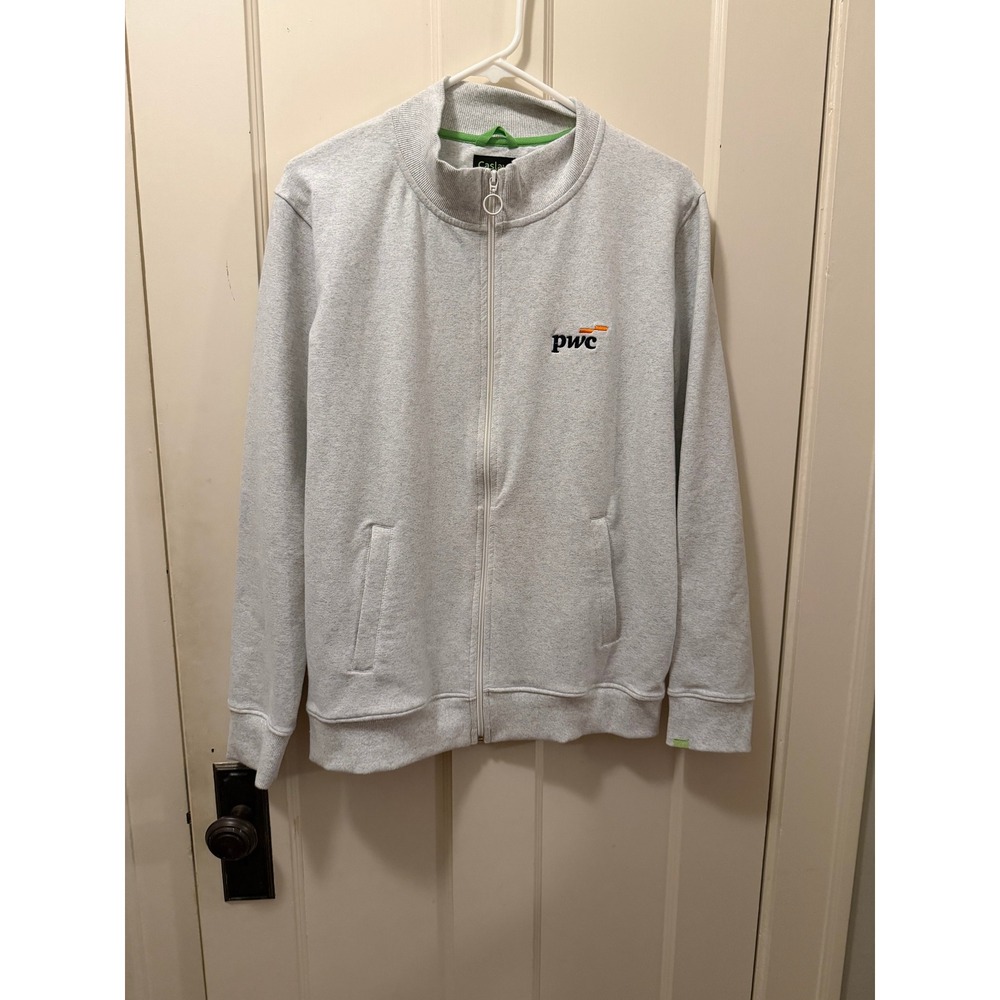 Caslay PwC Full Zip Jacket Mens Medium Gray Heather Ecojay Sustainable Corporate
